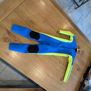 Blue and Yellow Kids Swim Wetsuit